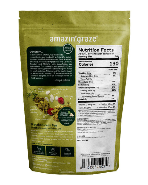 Matcha Green Tea Granola with Prebiotics